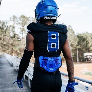 B-PLATE® Football Back Plate Chrome Blue