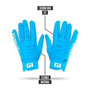 G1® Youth Football Gloves Neon Blue