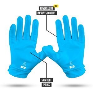 G3® Pro Padded Football Gloves Neon Blue