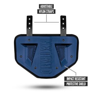 B-PLATE® Football Back Plate Chrome Navy Blue