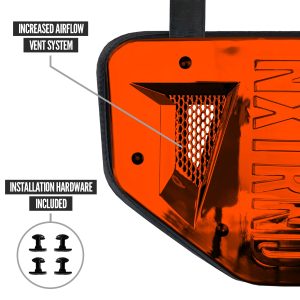 B-PLATE® Football Back Plate Chrome Orange