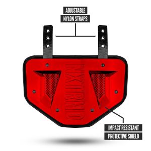 B-PLATE® Football Back Plate Chrome Red