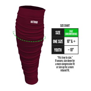 Scrunch Football Leg Sleeves Maroon